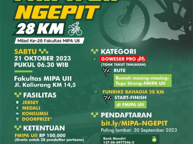 FMIPA UII Ngepit 28km, Milad Ke-28 Fakultas MIPA Universitas Islam Indonesia